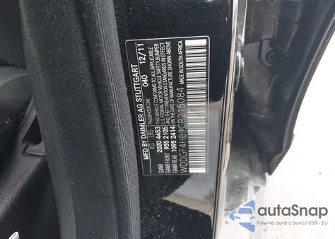 2012 Mercedes-Benz C 250 Sport from USA, damaged, VIN WDDGF4HB9CR215084